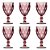 Conjunto 6 Taças de Vidro 340ml Diamond Ud House - Lilás - Imagem 1