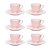 Jogo 6 Xícaras de Chá com Pires Oxford 200ml Blush WM21-9805 - Imagem 1