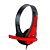 Headset Com Microfone C3Tech P2 PH-30BK Preto/Vermelho - Imagem 1