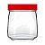 Pote de Vidro Com Tampa Nadir 800ml Mandacaru Vermelho - Imagem 1