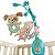 Móbile Infantil Com 4 Pelúcias Tateti Calesita R.910 Azul - Imagem 1
