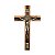 Crucifixo Madeira Parede 26CM C/Med. São Bento com Friso em Acrílico Mesclado - Imagem 1