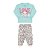 PIJAMA FEMININO MANGA LONGA BRILHA NO ESCURO - BICHO BAGUNÇA - Imagem 3