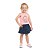 Conjunto feminino com shorts saia em meia malha e cotton - BICHO BAGUNÇA - Imagem 1