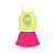 Conjunto feminino com shorts saia em meia malha e cotton - BICHO BAGUNÇA - Imagem 3