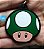 Chaveiro Emborrachado Mario Cogumelo Verde - Imagem 1