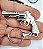 Chaveiro Miniatura Arma Revolver 38 Prata - Imagem 1