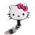 Porta Crachá Retrátil com Aplique Rosto Hello Kitty - Imagem 1