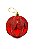 BOLA NATALINA DECORADA 10CM VERMELHO - Imagem 1