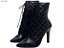 Botas Femininas Pretas Luxo Cano Alto Bico Fino Salto 10cm - Imagem 2