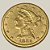 Moeda de Ouro de 5 Dólares, Estados Unidos da América - Ano: 1882 - Presidente Chester - Imagem 1