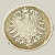 Moeda de prata, 1 Mark (1875G) – Guilherme I – Tipo 1 – Escudo Grande / Águia Pequena – Império Alemão - Imagem 2