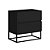 Mesa Cabeceira 2 Gavetas cor Preto para Cama Casal com Pés de Ferro Estilo - Imagem 5