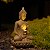 Estátua de Buda movida a energia solar inspirada em Zen com luz - Decoração Jardim - Imagem 10
