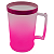 Caneca chopp fosca rosa com borda rosa - Imagem 1