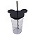 Copo Mickey cristal tampa e canudo preto - Imagem 1