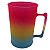 Caneca chopp jateada azul tiffany amarelo rosa 450 ml - Imagem 1