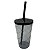 Copo twister translucido preto 500ml - Imagem 1