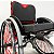 Cadeira de Rodas Monobloco Sigma Smart Preto Brilhante c/ Vermelho - Imagem 2