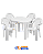 Jogo de Poltronas Solplast. (1 mesa e 4 Poltronas) Branco - Imagem 1
