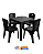 Jogo de Mesa e Cadeiras Rattan Preta - Imagem 1