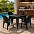 Jogo de Mesa e Poltronas Rattan - Preta - Imagem 3
