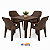 Jogo de Mesa e Poltronas Rattan - Marrom - Imagem 1