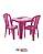Jogo de Mesa e Cadeiras Infantil Rosa - Forte Plástico - Imagem 1