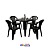 Jogo Poltronas Paraty 182kg Belfix e Mesa Coruripe 70x70cm Preta Solplast - Imagem 1