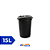 Cesto Fechado 15L Preto c/Tampa - Plastilar - Imagem 1