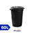 Cesto Fechado 60L Preto c/Tampa - Plastilar - Imagem 1
