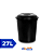 Cesto Fechado 27L Preto c/Tampa - Plasnew - Imagem 1