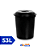 Cesto Fechado 53L Preto c/Tampa - Plasnew - Imagem 1
