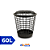 Cesto Redondo Telado 60L c/Tampa Preto - Plastilar - Imagem 1
