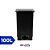 Lixeira c/Pedal 100L Preta - Usaplast - Imagem 1