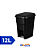 Lixeira c/Pedal 12L Preta - Plasnew - Imagem 1