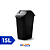 Lixeira Retangular c/Tampa Vai e Vem 20L Preto - Plastilar - Imagem 1