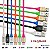 Cabo Silicone V8 1.2m - cores mistas - Imagem 1