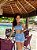 Conjunto short duplo poliamida azul e branco - Imagem 3