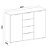 Aparador 2 Portas 4 Gavetas 1200 X 860 X 355 Lamina Mel / Champagne Off White - Imagem 5