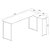 Mesa Escrivaninha em L Estilo Industrial - SMART LITE 150cm x 74cm x 100cm CHAMP. OFF  WHITE / PR - Imagem 6