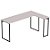 Mesa Escrivaninha em L Estilo Industrial - SMART LITE 150cm x 74cm x 100cm CHAMP. OFF  WHITE / PR - Imagem 4