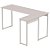 Mesa Escrivaninha em L Estilo Industrial - SMART LITE 150cm x 74cm x 100cm CHAMP. OFF  WHITE / AG - Imagem 3