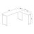 Mesa Escrivaninha em L Estilo Industrial - SMART LITE 150cm x 74cm x 135cm CHAMP. OFF  WHITE / AG - Imagem 7
