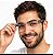 Armação Transparente Cristal Quadrada Unissex Haste Xadrez Preta | Beko - Imagem 8