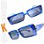 Óculos de Sol Quadrado Azul Trasparente Unissex Beko 538BWWL6X - Imagem 3
