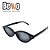 Óculos de Sol Gatinho Oval Preto Vintage - UV400 - BEKO - Imagem 1