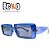 Óculos de Sol Azul Retangular Unissex - UV400 - BEKO - Imagem 8