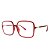 Armação Quadrado Vermelho Translúcido Cherry - Lente Transparente - BEKO - Imagem 1
