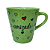 Caneca Porcelana Tulipa 120ml Corações Grandes Verde - Imagem 4